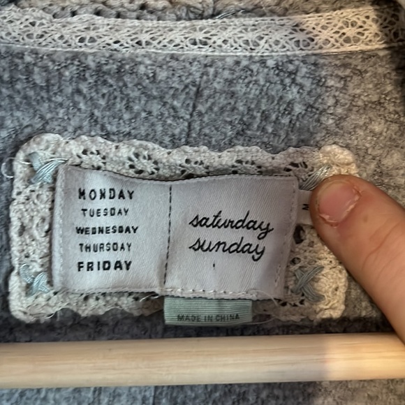 Anthropologie Saturday Sunday Grey Knit Open Front Cardigan - Picture 2 of 4